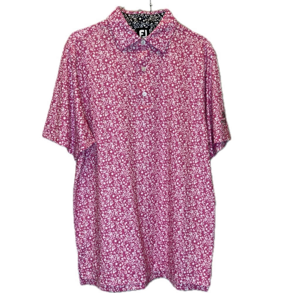 FootJoy Pink Floral Golf Polo Shirt Pink Sz S